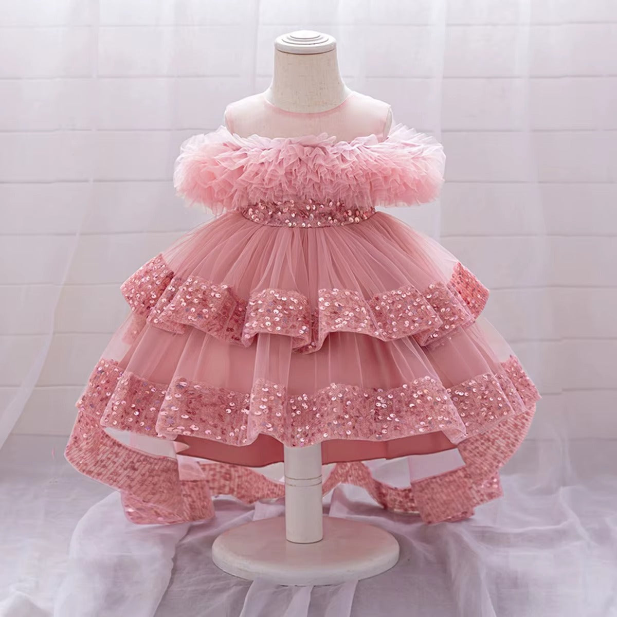 Elegant Sequin Party Baby Girl Dress