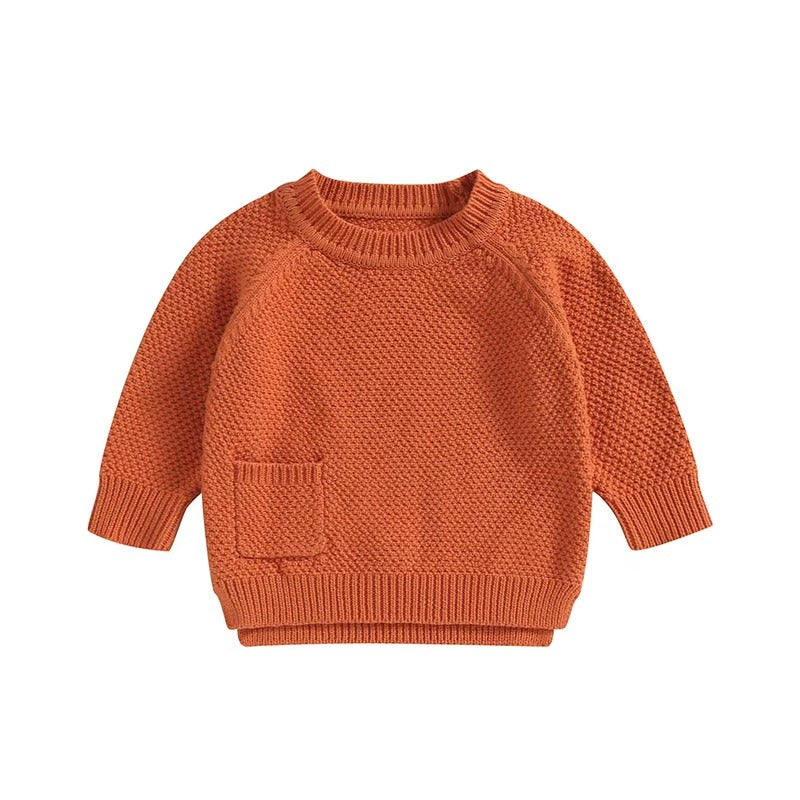 Infant Toddler Knitted Sweater with Pockets