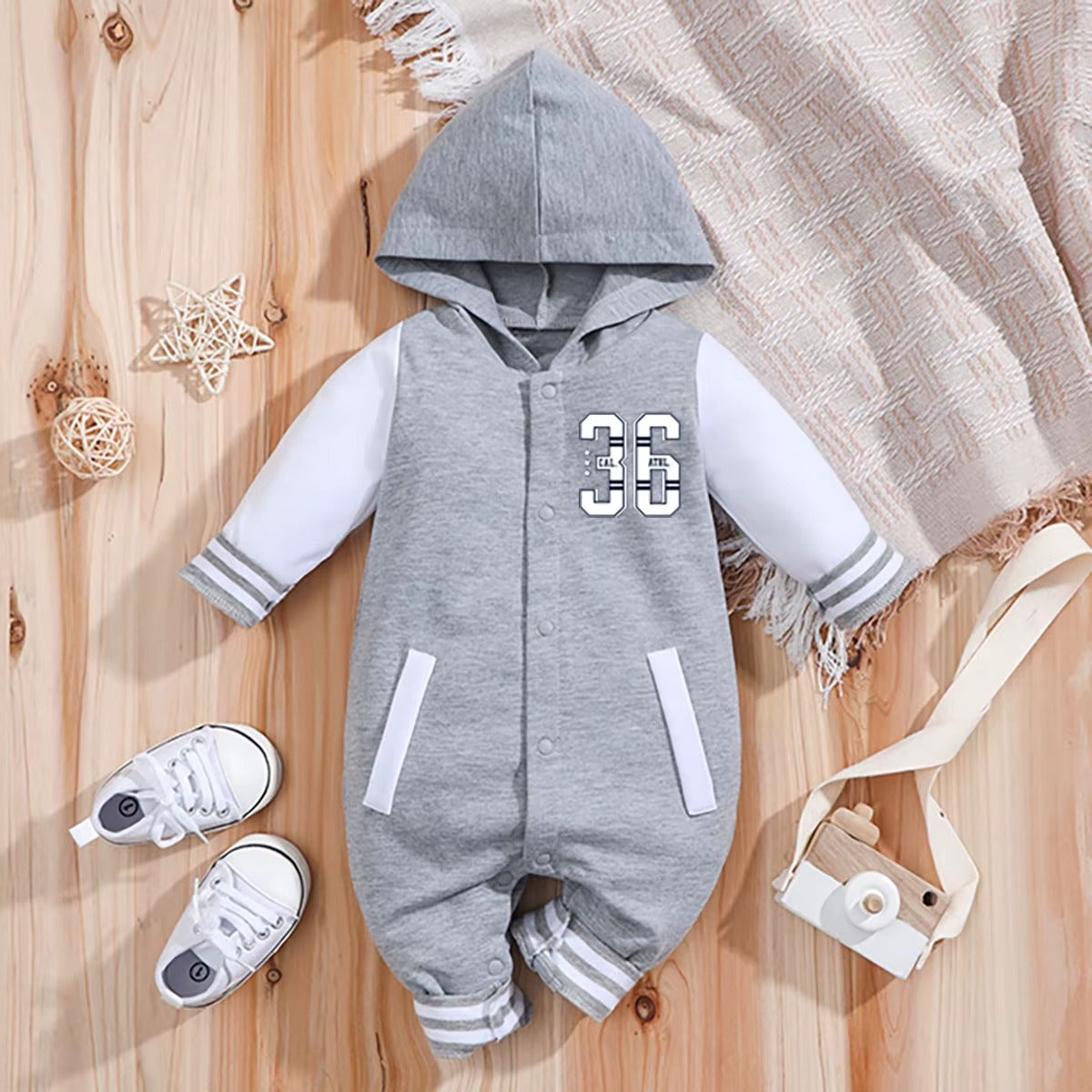 Baby Romper Grey Longsleeve Newborn