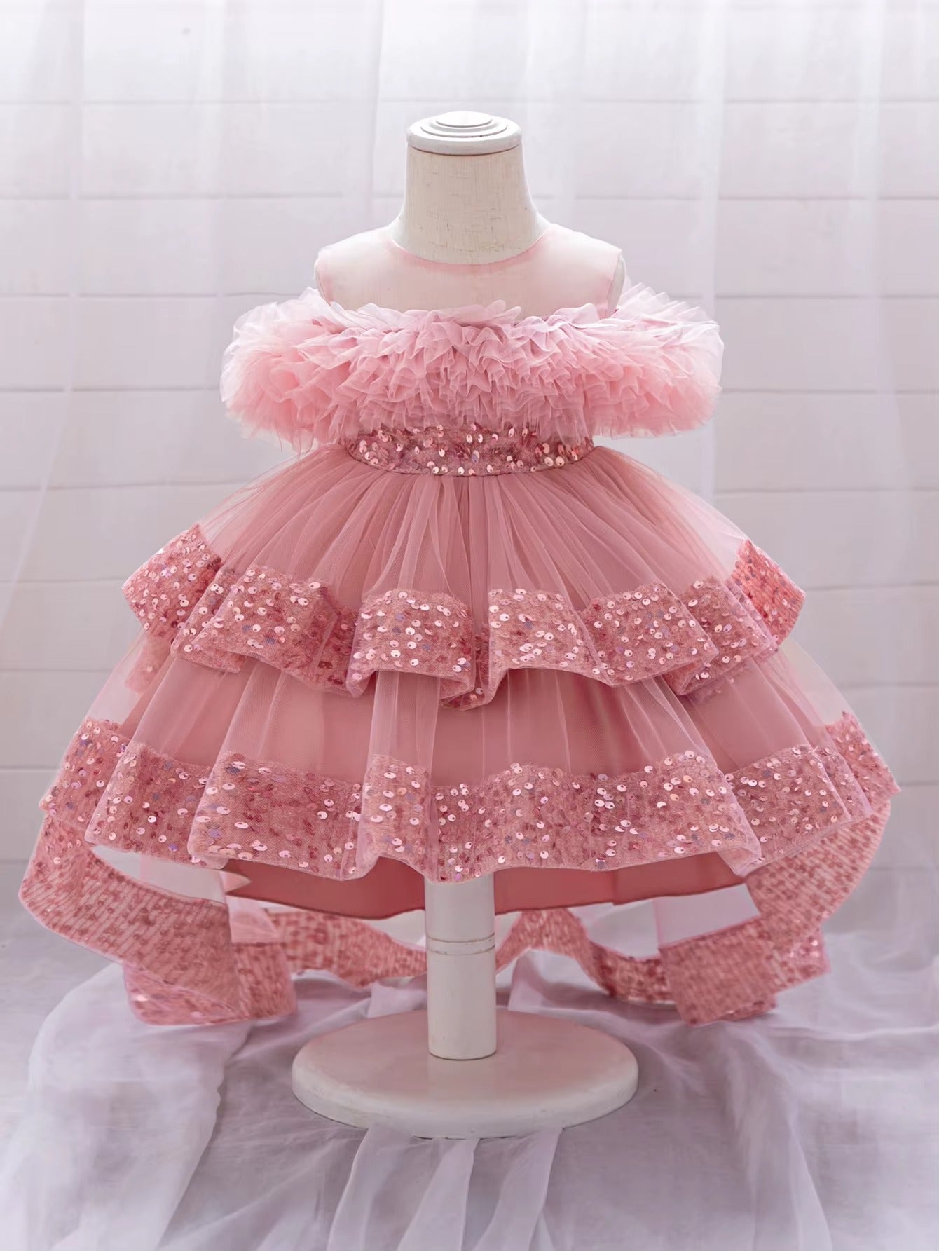Elegant Sequin Party Baby Girl Dress