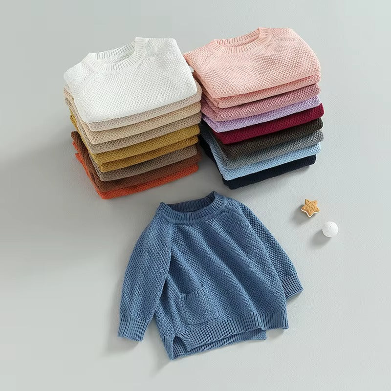 Infant Toddler Knitted Sweater with Pockets