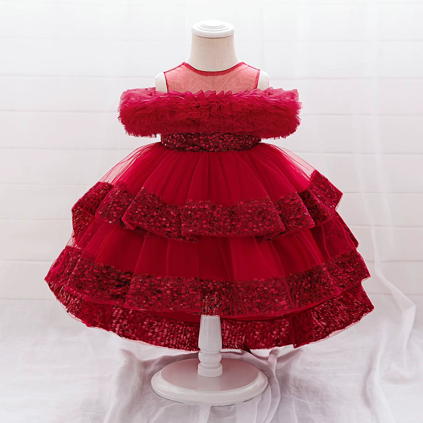 Elegant Sequin Party Baby Girl Dress