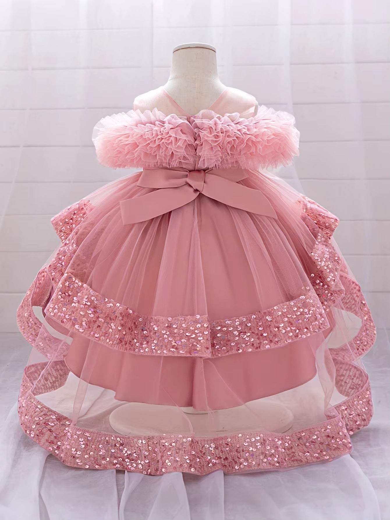 Elegant Sequin Party Baby Girl Dress
