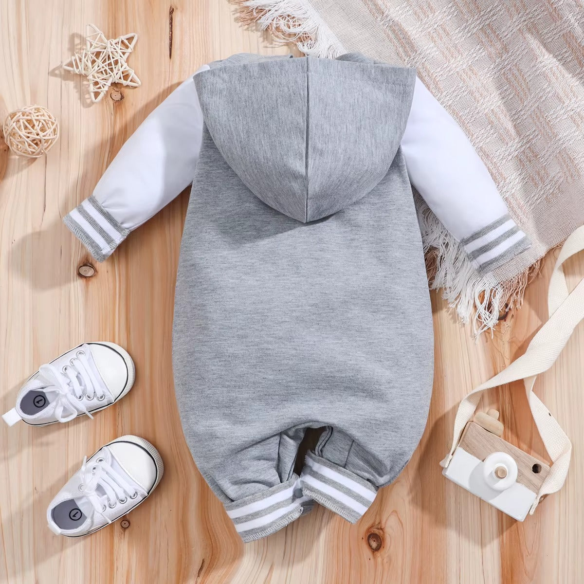 Baby Romper Grey Longsleeve Newborn