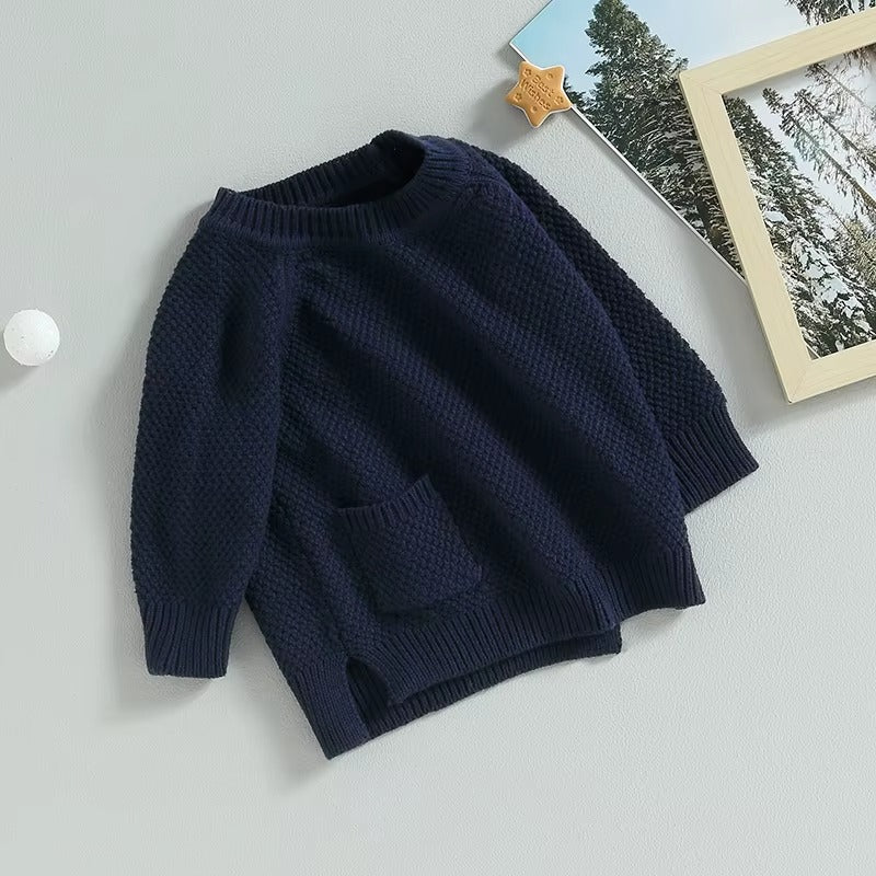 Infant Toddler Knitted Sweater with Pockets